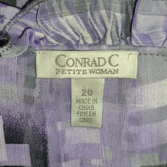 20P | Conrad C | Ruffle Capped Sleeve Button Down Blouse - Picture 4 of 5